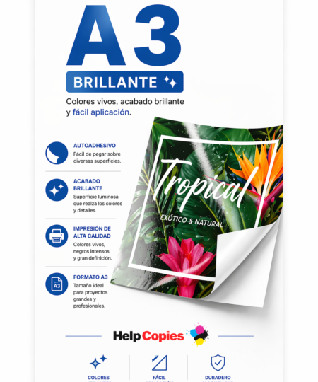 Papel Autoadhesivo Brillante A3