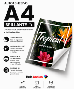 Papel Autoadhesivo A4 Brillante