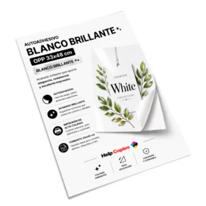Autoadhesivo Blanco Brillante OPP 33x48cm
